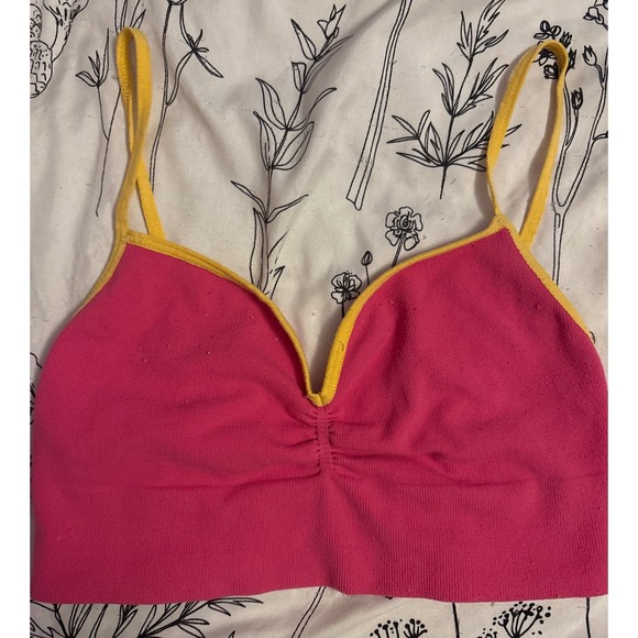 Free People Intimately Hot Pink/Orange Unlined Bralette, Medium/Large - Picture 1 of 4